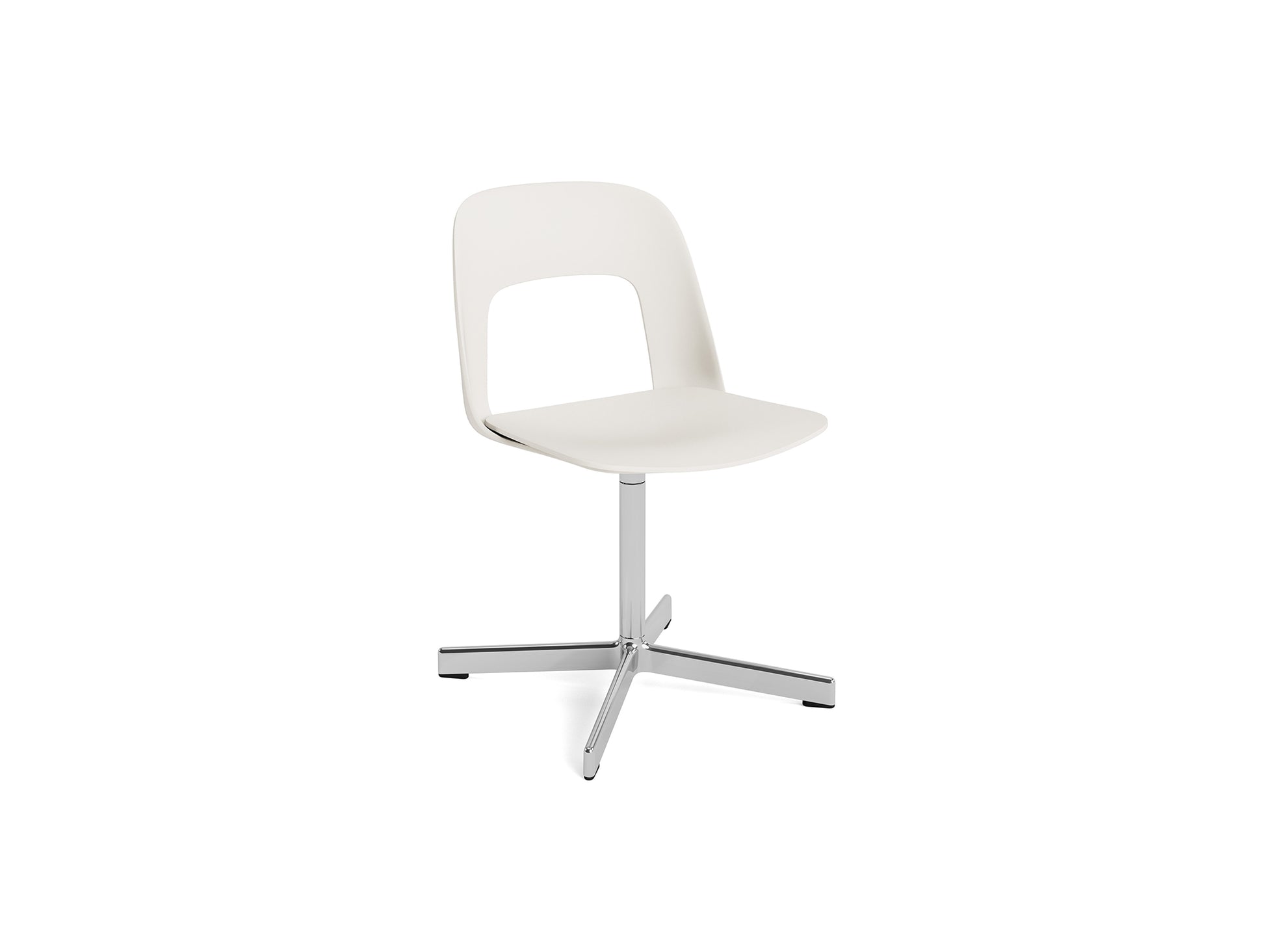 Layout Chair 131 - Swivel Base by HAY - Cream White Shell / Polished Aluminium