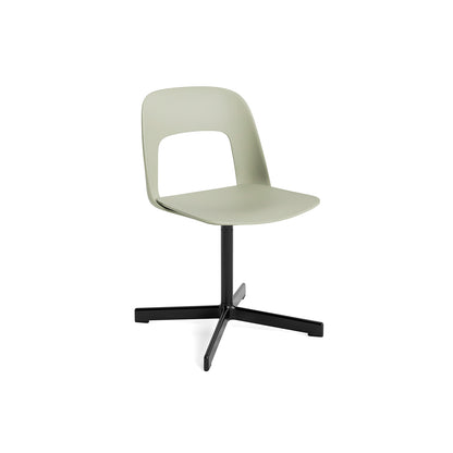 Layout Chair 131 - Swivel Base by HAY - Pastel Green Shell / Black Aluminium