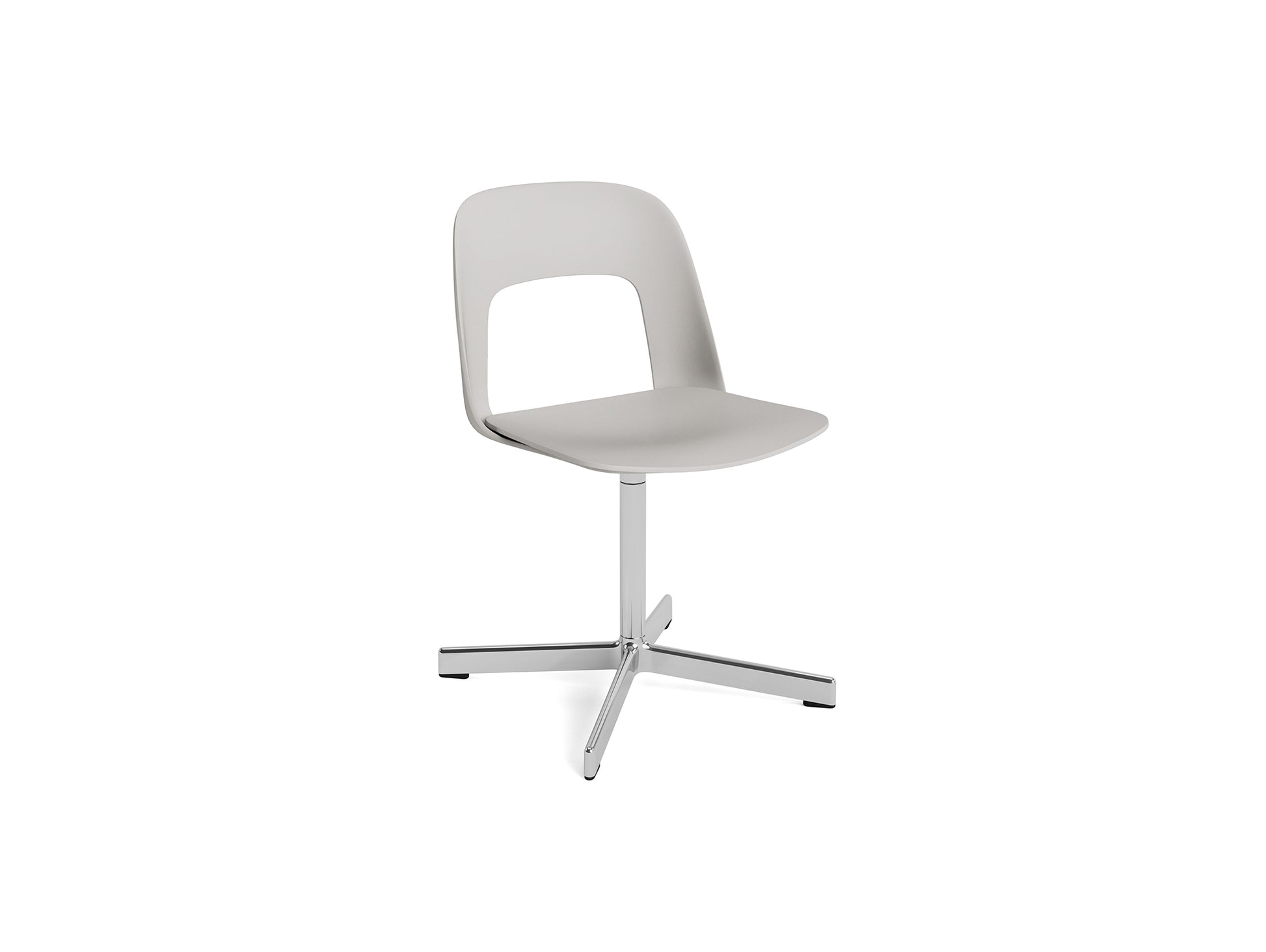 Layout Chair 131 - Swivel Base by HAY - Sky Grey Shell / Polished Aluminium