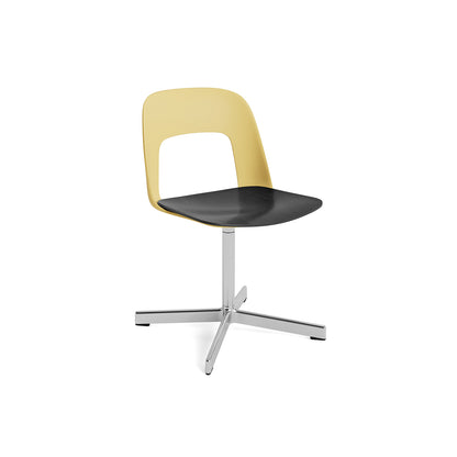 Layout Chair 132 - Swivel Base by HAY - Biscotti Shell / Black Oak Veneer Seat /  Polished Aluminium