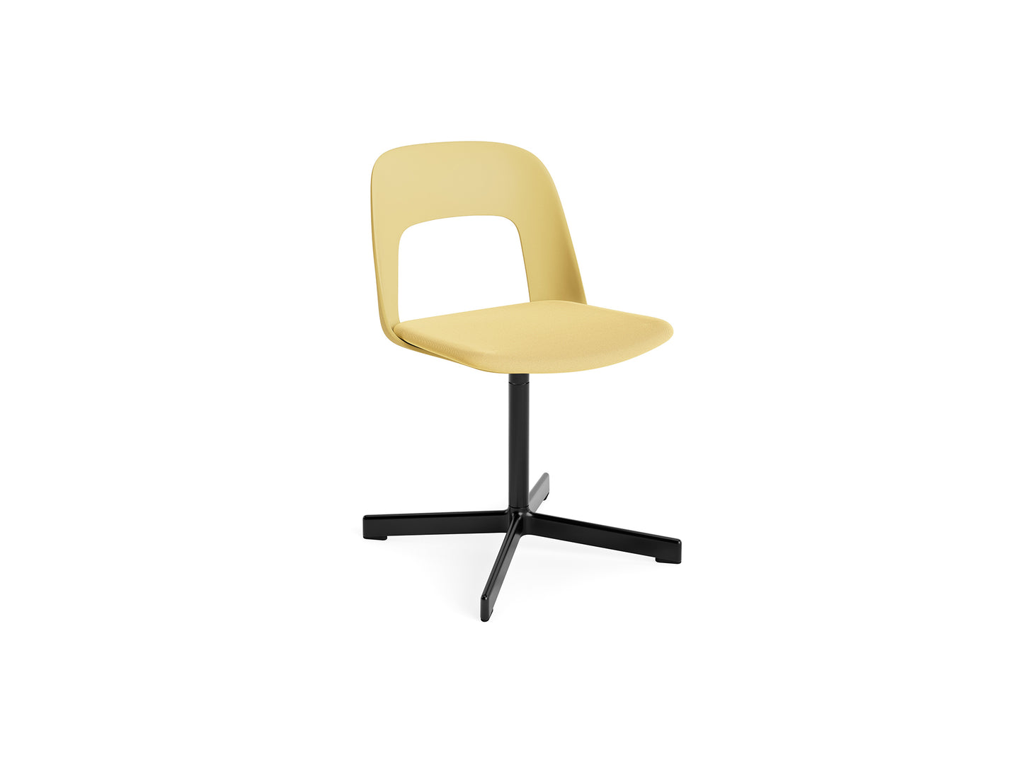 Layout Chair Upholstered - Swivel Base by HAY - Biscotti / Relate 431 / Black Aluminium
