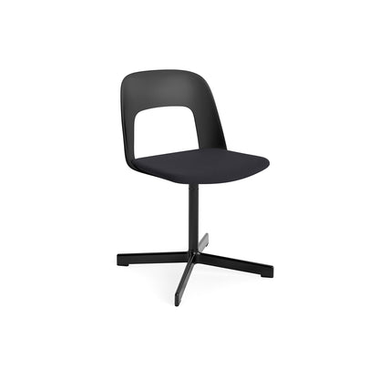 Layout Chair Upholstered - Swivel Base by HAY - Black / Steelcut Trio 195 / Black Aluminium