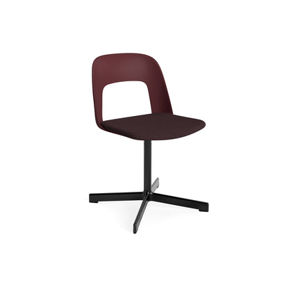 Layout Chair Upholstered - Swivel Base by HAY - Bordeaux / Remix 3 373 / Black Aluminium