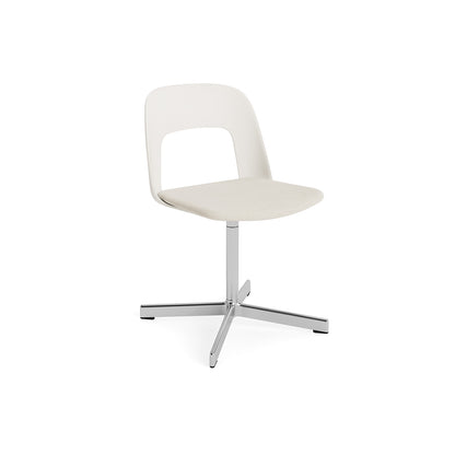 Layout Chair Upholstered - Swivel Base by HAY - Cream White / Mode 011 / Polished Aluminium
