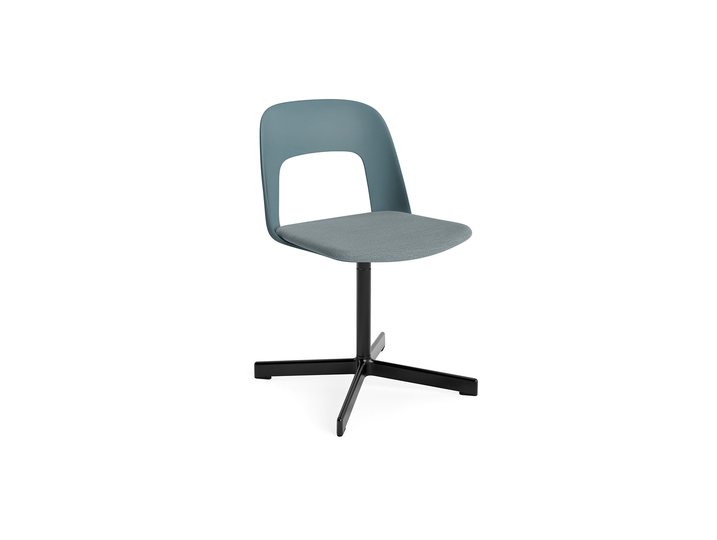 Layout Chair Upholstered - Swivel Base by HAY - Ocean / Mode 045 / Black Aluminium