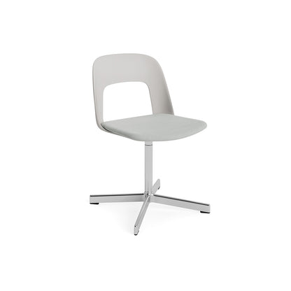 Layout Chair Upholstered - Swivel Base by HAY - Sky Grey / Naveli 113 / Polished Aluminium