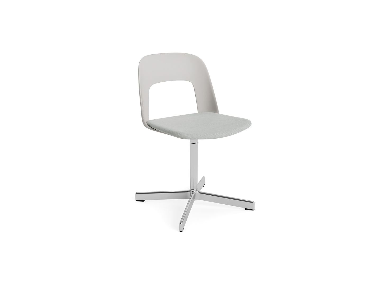 Layout Chair Upholstered - Swivel Base by HAY - Sky Grey / Naveli 113 / Polished Aluminium