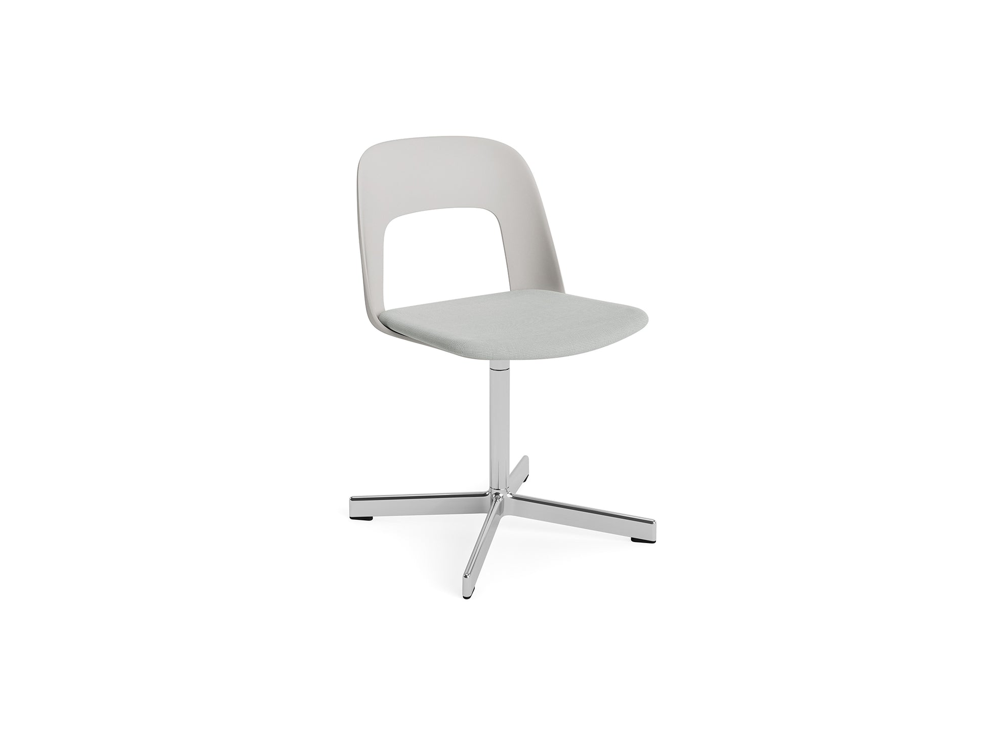 Layout Chair Upholstered - Swivel Base by HAY - Sky Grey / Naveli 113 / Polished Aluminium