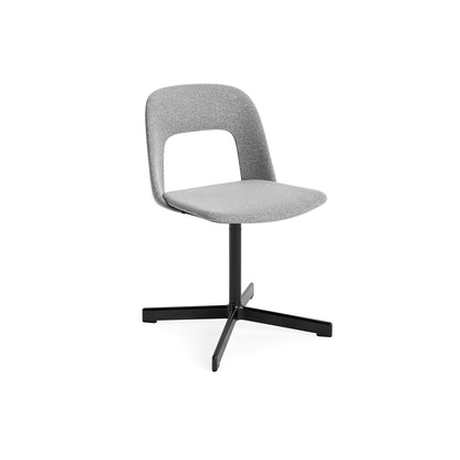 Layout Chair Upholstered - Swivel Base by HAY - Hallingdal 130 / Black Aluminium