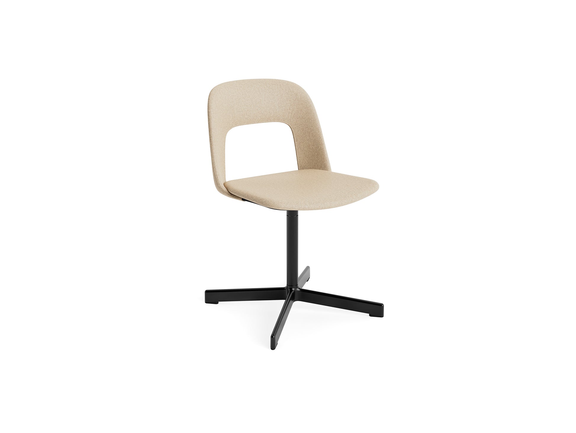 Layout Chair Upholstered - Swivel Base by HAY - Hallingdal 220 / Black Aluminium