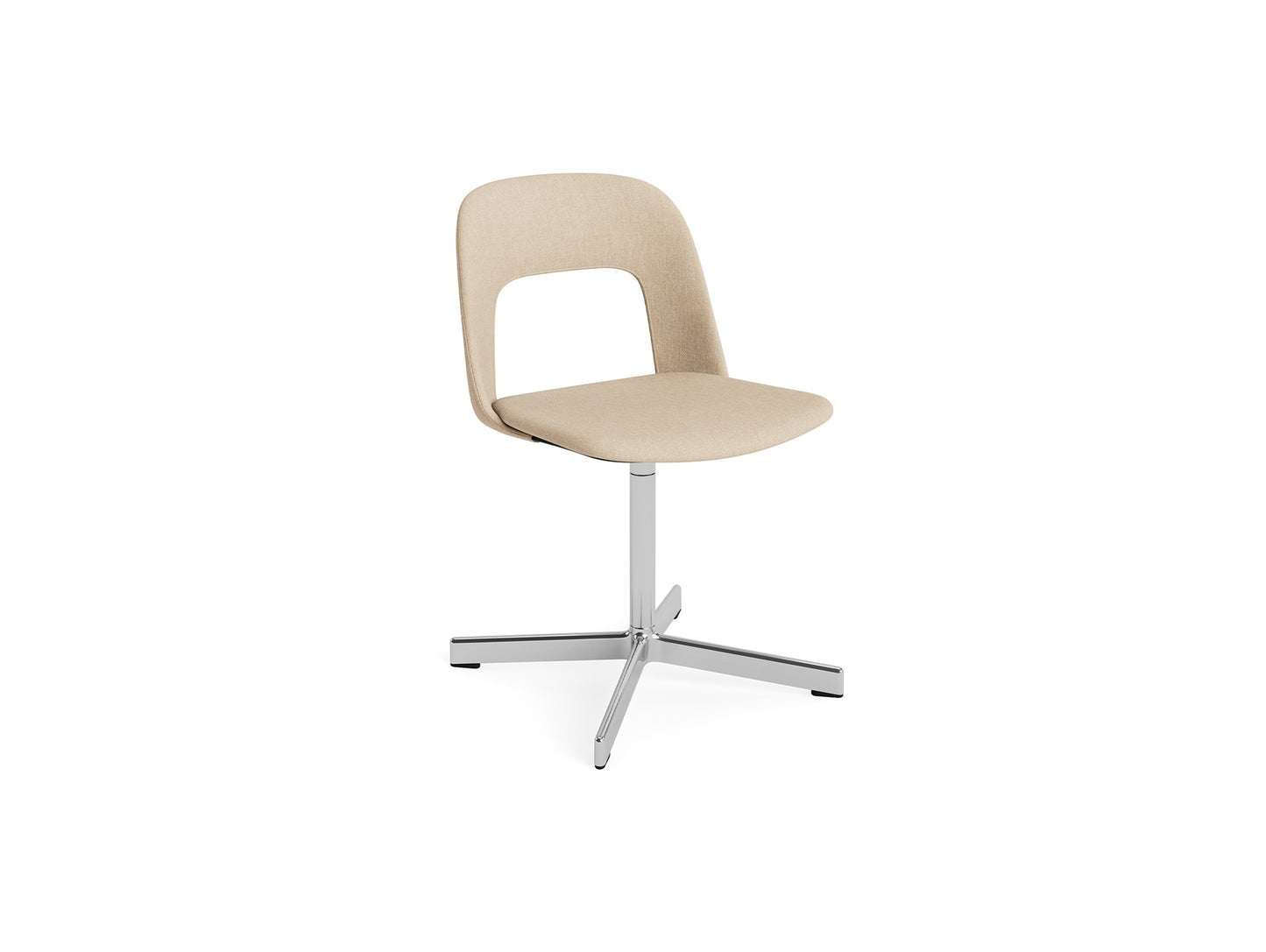 Layout Chair Upholstered - Swivel Base by HAY - Metaphor 035 / Polished Aluminium