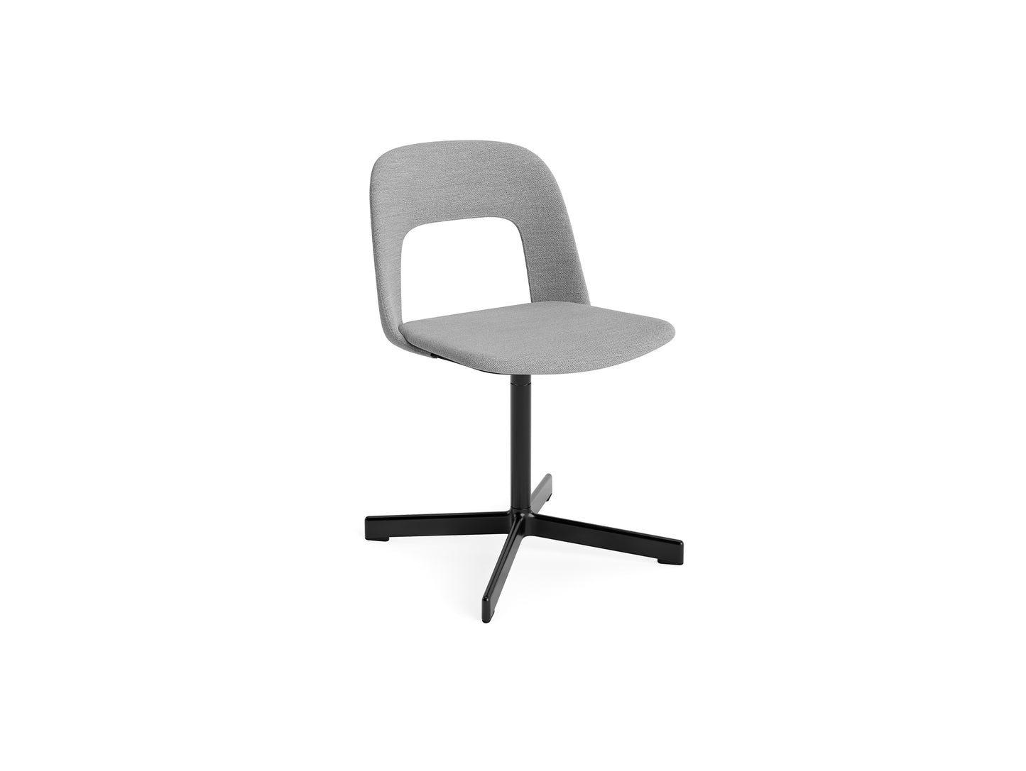 Layout Chair Upholstered - Swivel Base by HAY - Mode 008 / Black Aluminium