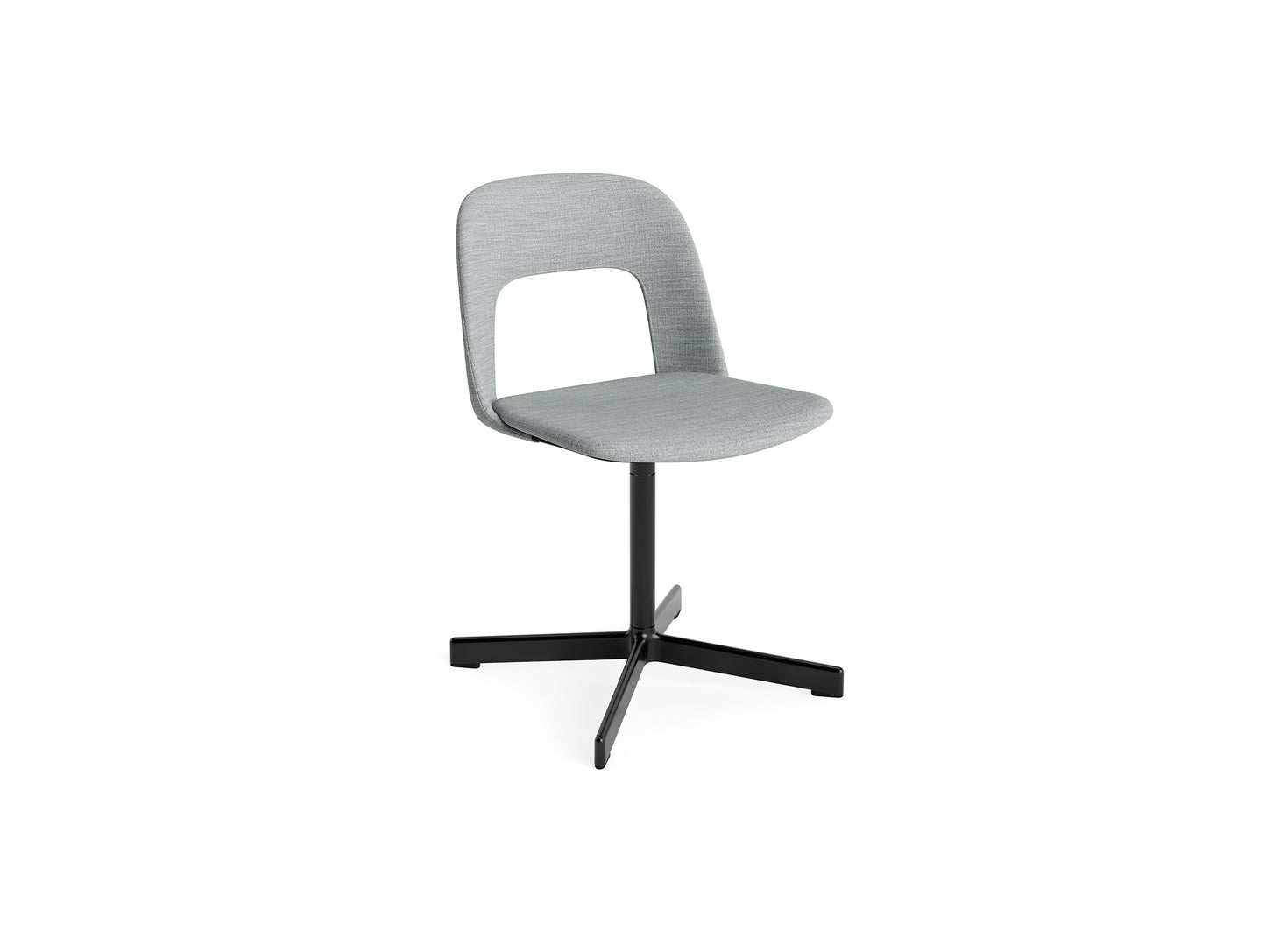 Layout Chair Upholstered - Swivel Base by HAY - Remix 3 123 / Black Aluminium