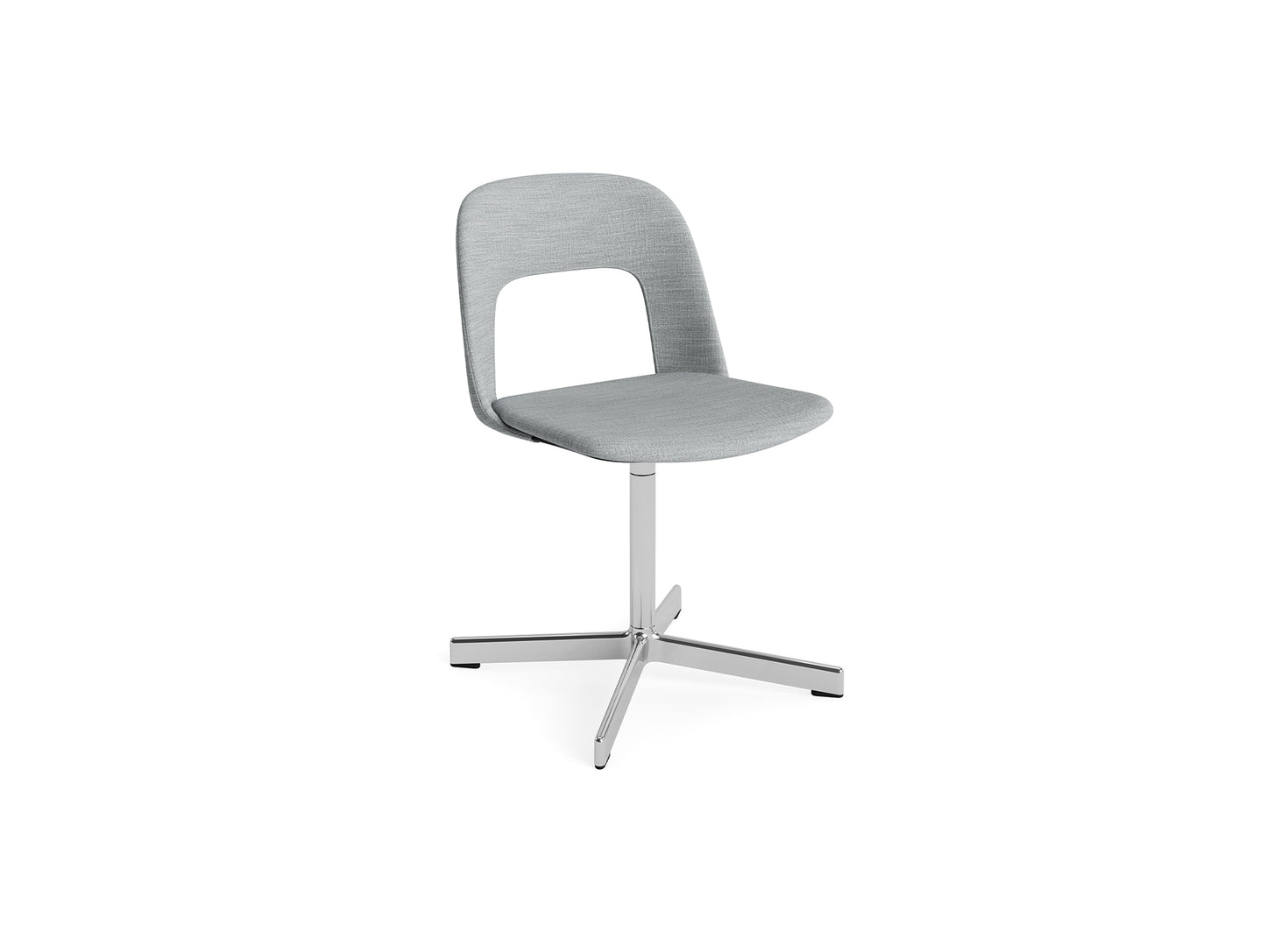Layout Chair Upholstered - Swivel Base by HAY - Remix 3 123 / Polished Aluminium
