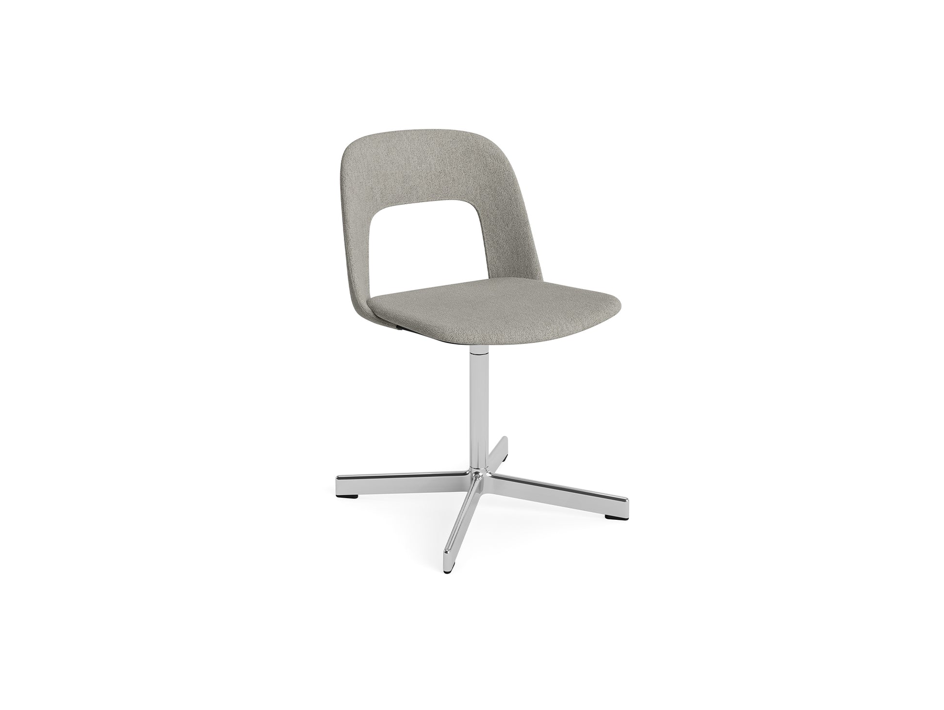 Layout Chair Upholstered - Swivel Base by HAY - Turf Light Grey/ Polished Aluminium