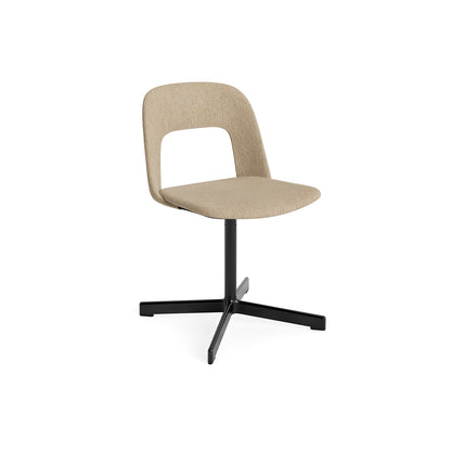 Layout Chair Upholstered - Swivel Base by HAY - Turf Sand / Black Aluminium