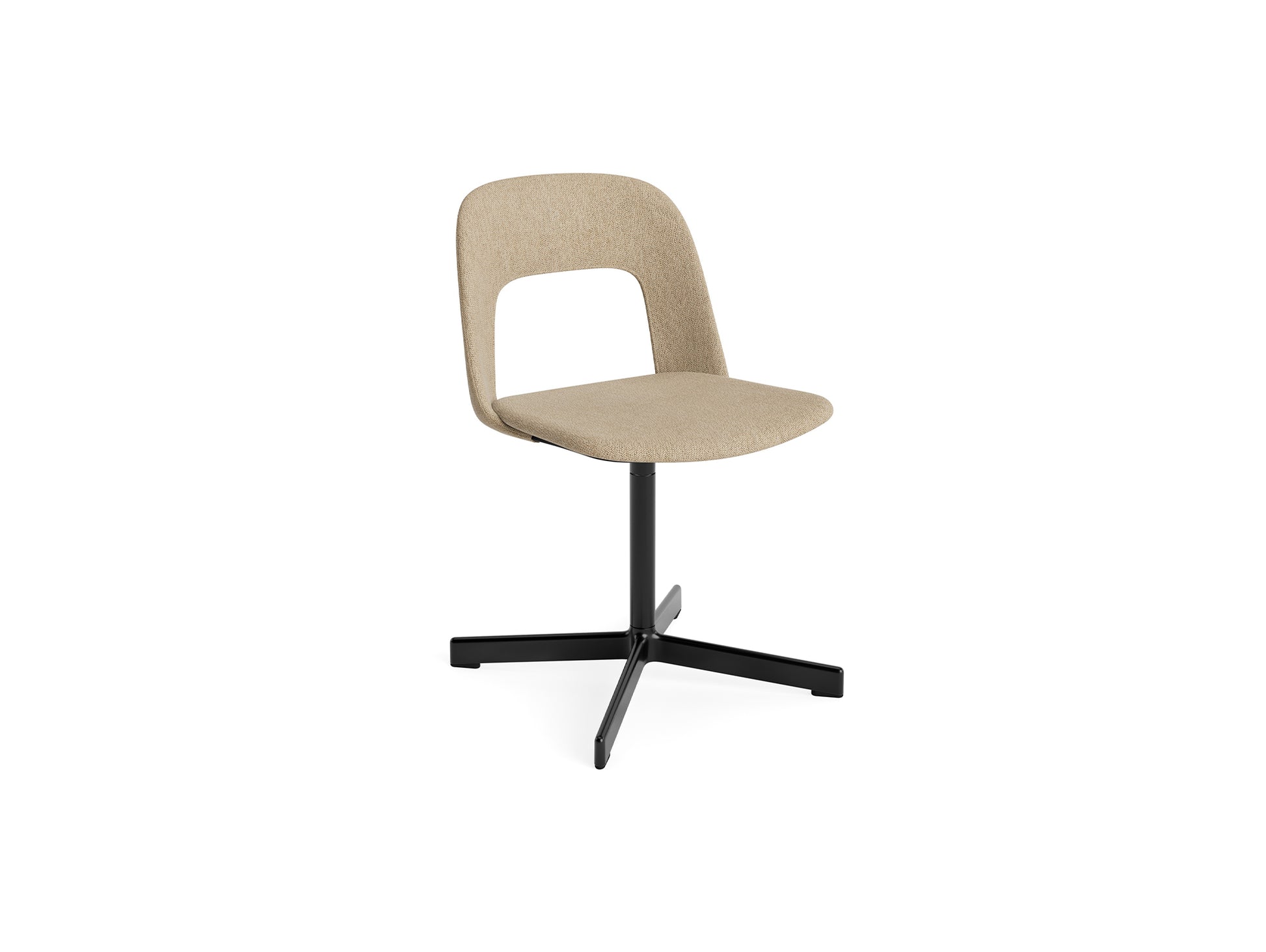 Layout Chair Upholstered - Swivel Base by HAY - Turf Sand / Black Aluminium