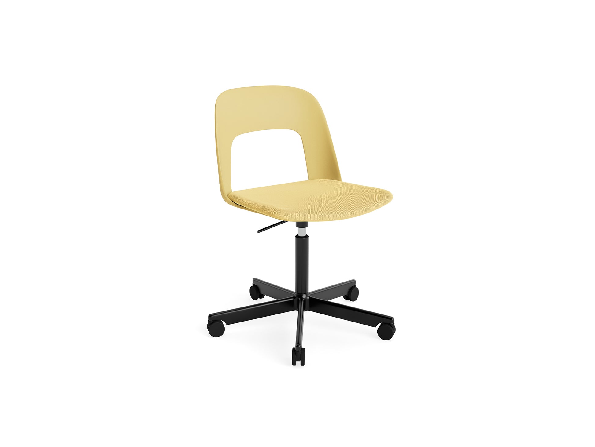 Layout Chair Seat Upholstered - 5 Star Swivel Base (143) by HAY - Black Aluminium / Biscotti / Relate 431