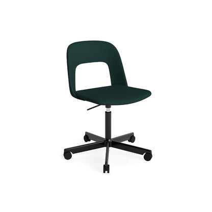 Layout Chair Full Upholstered - 5 Star Swivel Base (144) by HAY - Black Aluminium / Autumn 971