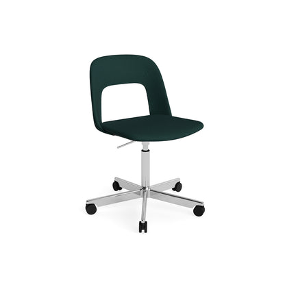 Layout Chair Full Upholstered - 5 Star Swivel Base (144) by HAY - Polished Aluminium / Autumn 971