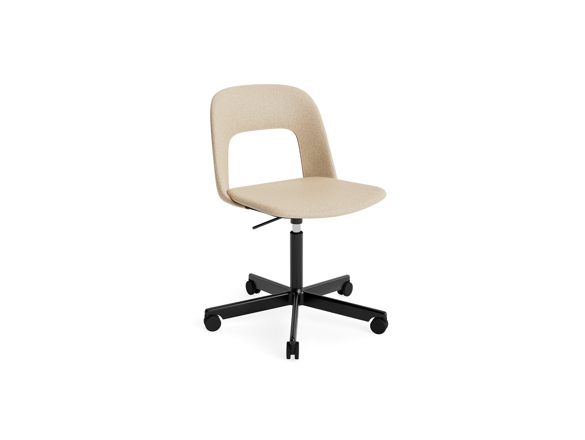 Layout Chair Full Upholstered - 5 Star Swivel Base (144) by HAY - Black Aluminium / Hallingdal 220