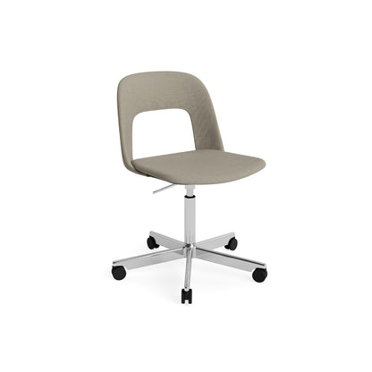 Layout Chair Full Upholstered - 5 Star Swivel Base (144) by HAY - Polished Aluminium / Naveli 133