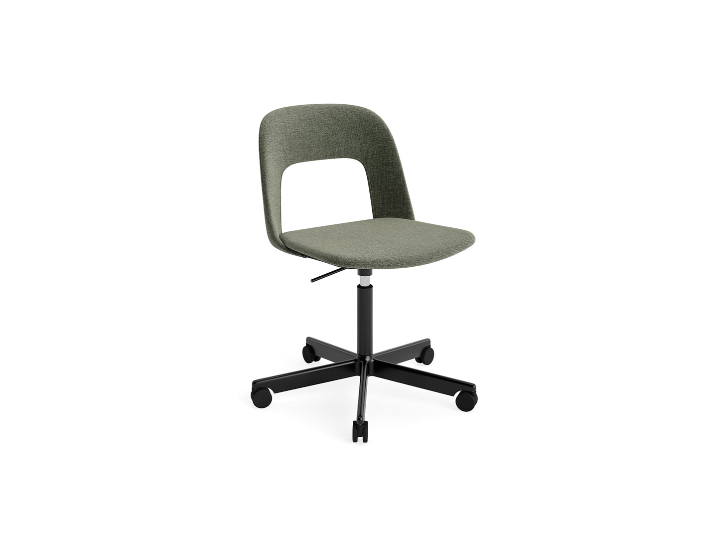 Layout Chair Full Upholstered - 5 Star Swivel Base (144) by HAY - Black Aluminium / Overlap 011