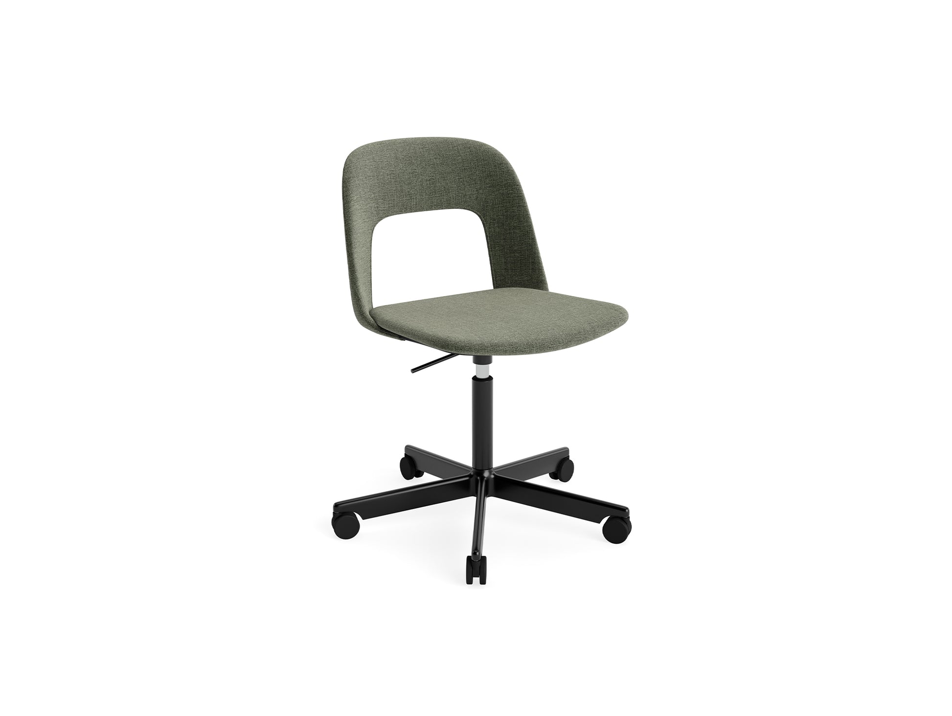Layout Chair Full Upholstered - 5 Star Swivel Base (144) by HAY - Black Aluminium / Overlap 011