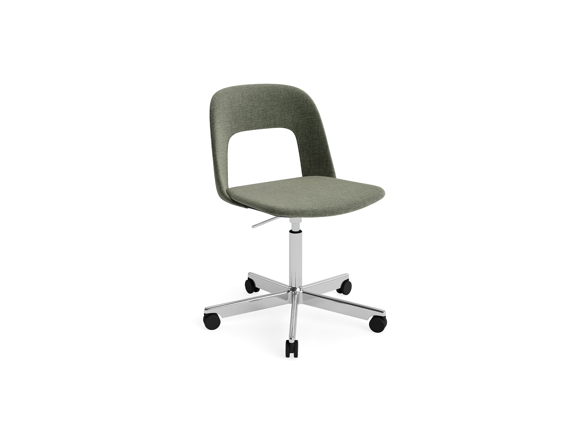 Layout Chair Full Upholstered - 5 Star Swivel Base (144) by HAY - Polished Aluminium / Overlap 011