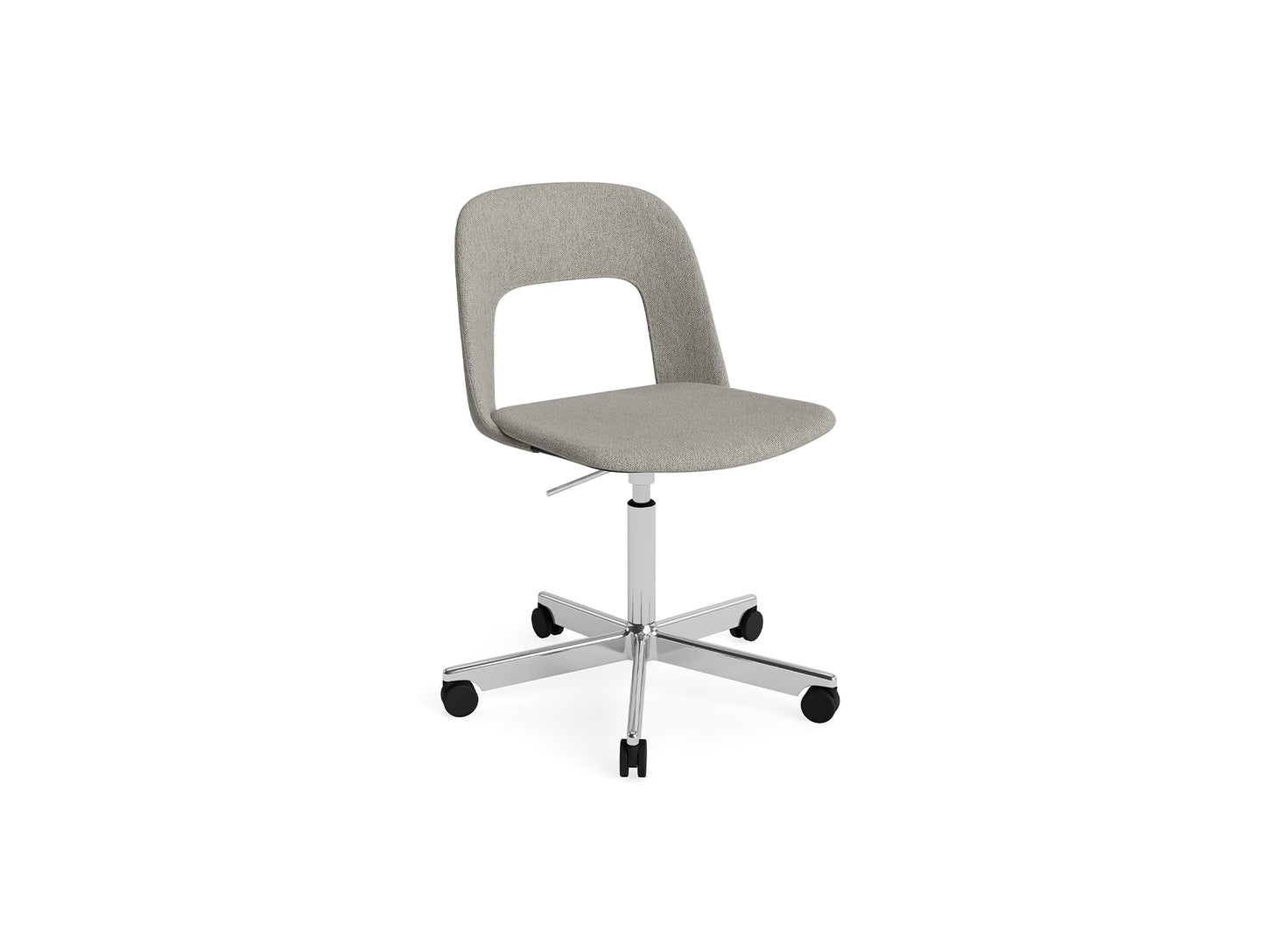 Layout Chair Full Upholstered - 5 Star Swivel Base (144) by HAY - Polished Aluminium / Turf Light Grey
