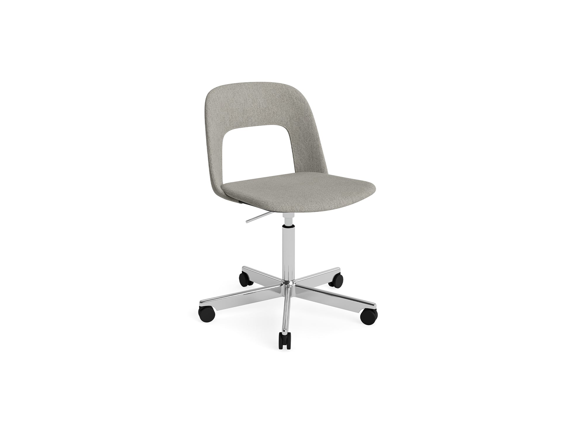 Layout Chair Full Upholstered - 5 Star Swivel Base (144) by HAY - Polished Aluminium / Turf Light Grey