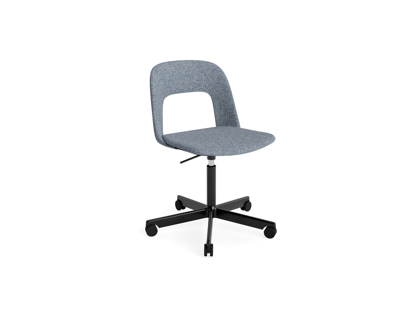 Layout Chair Full Upholstered - 5 Star Swivel Base (144) by HAY - Black Aluminium / Vanir 733