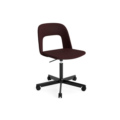 Layout Chair Full Upholstered - 5 Star Swivel Base (144) by HAY - Black Aluminium / Vidar 693