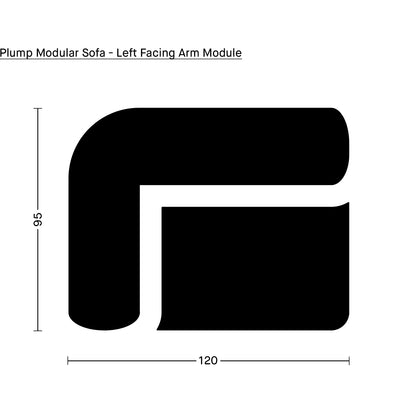 Plump Modular Sofa - Left Facing Arm Module by Tom Dixon