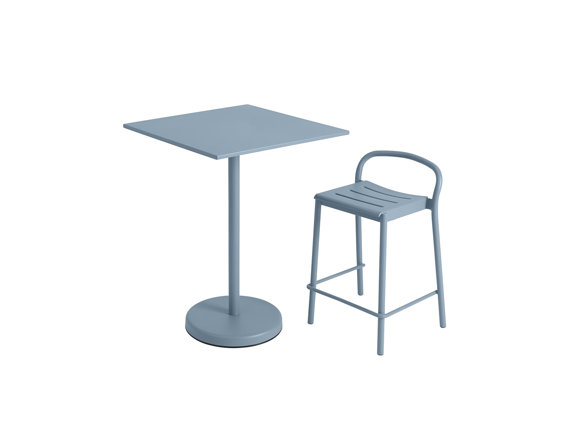 Linear Steel Counter Stool by Muuto - Pale Blue