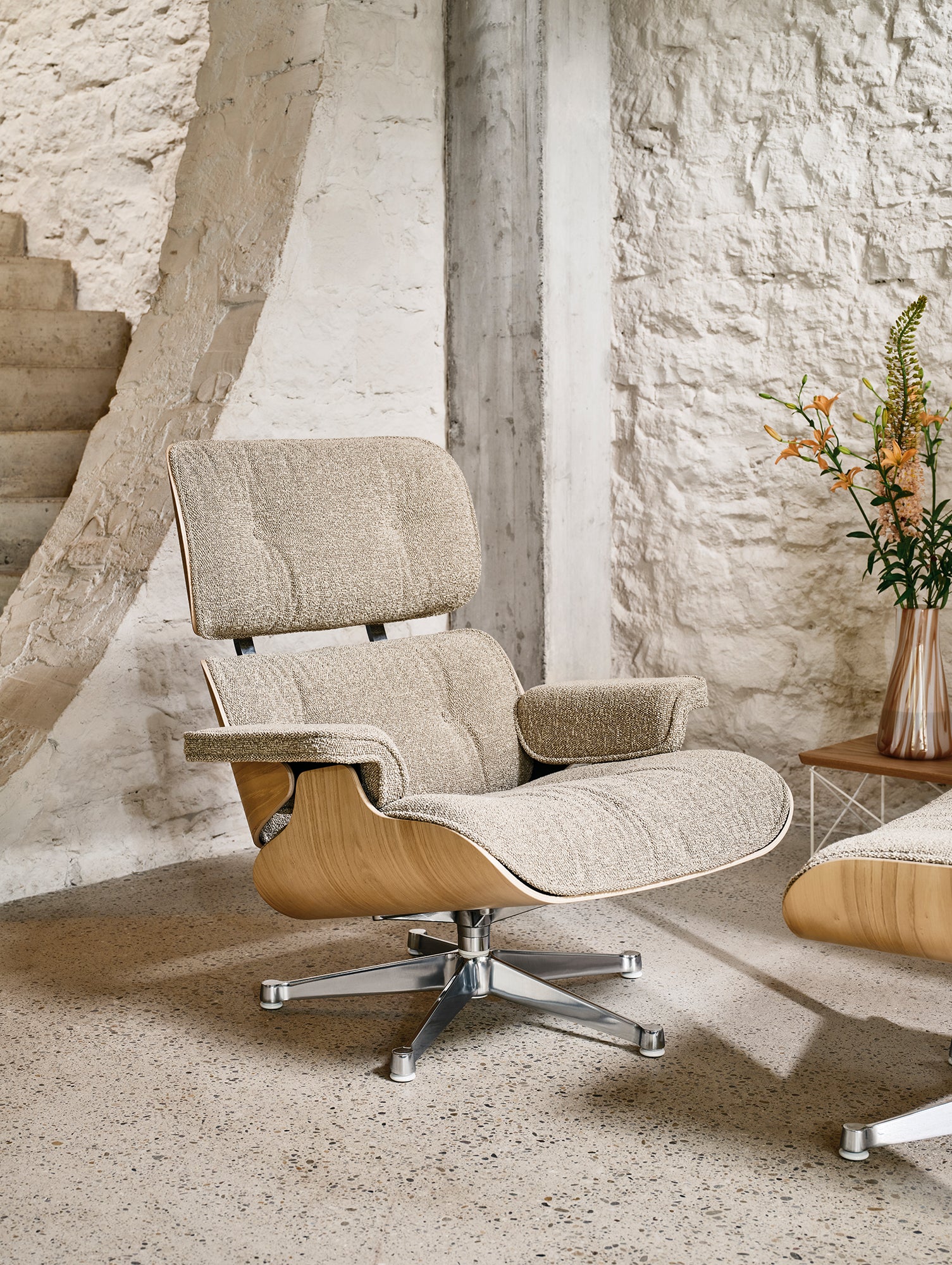 Eames Lounge Chair by Vitra -Lacquered Chestnut / Bamboo Terra 04 Nubia