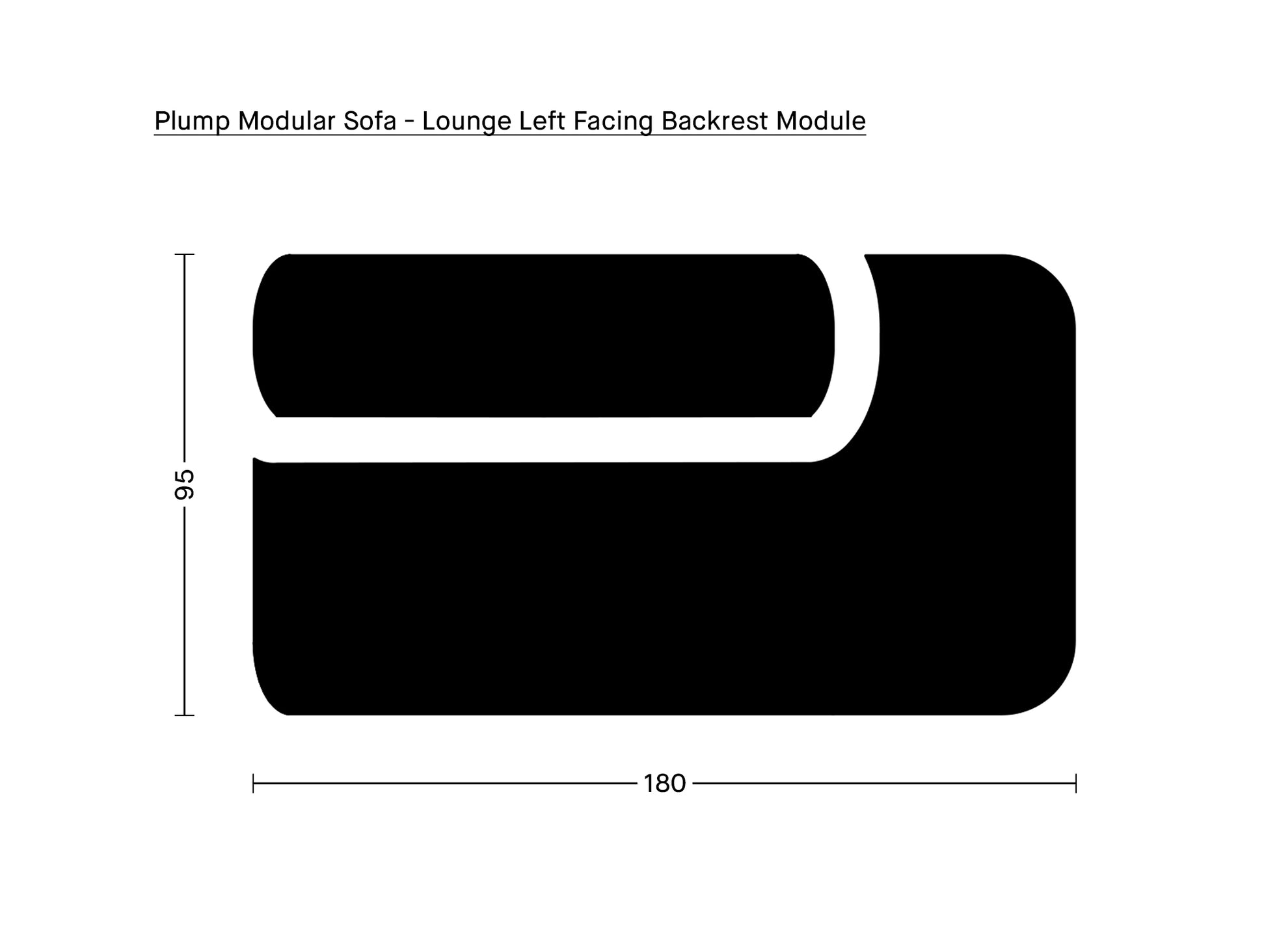 Plump Modular Sofa - Lounge Left Facing Backrest Module by Tom Dixon