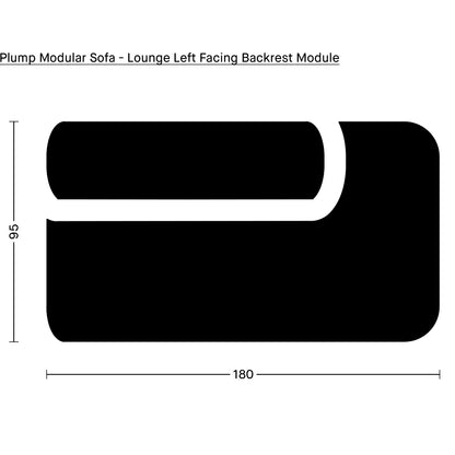 Plump Modular Sofa - Lounge Left Facing Backrest Module by Tom Dixon
