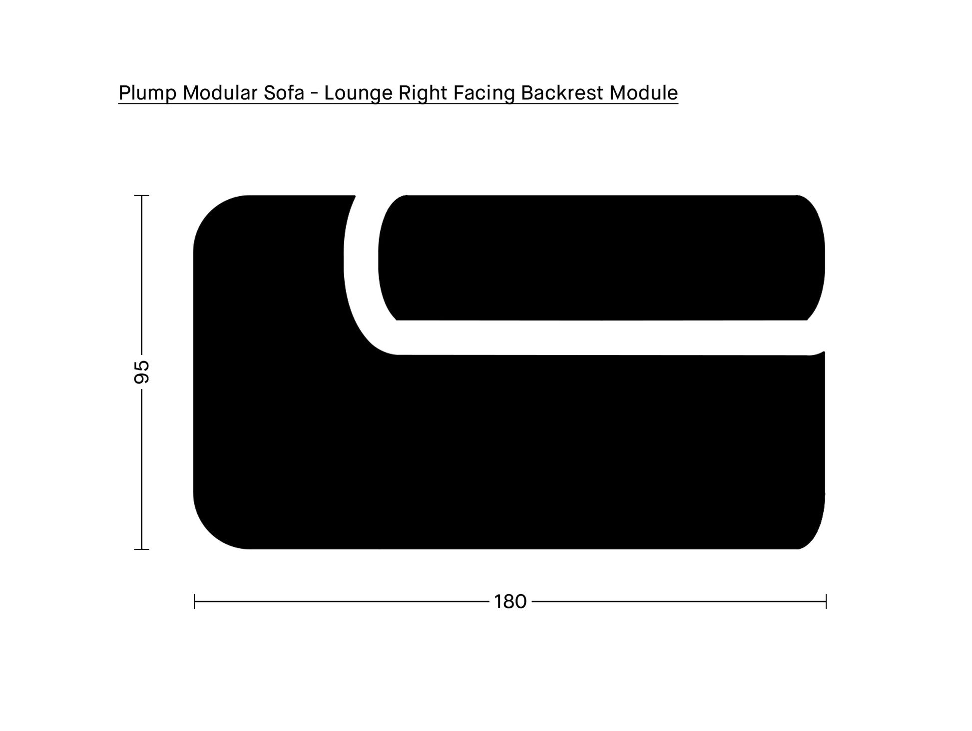 Plump Modular Sofa - Lounge Right Facing Backrest Module by Tom Dixon