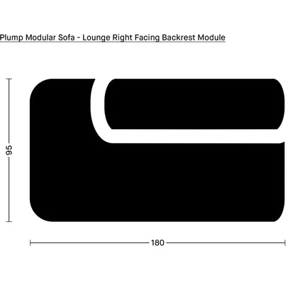 Plump Modular Sofa - Lounge Right Facing Backrest Module by Tom Dixon