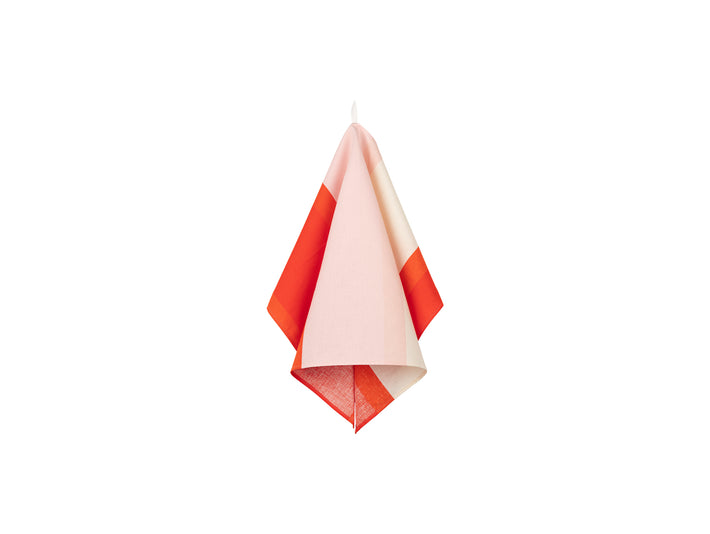 Hennika Tea Towel by Marimekko - Off White, Pink, Orange Red
