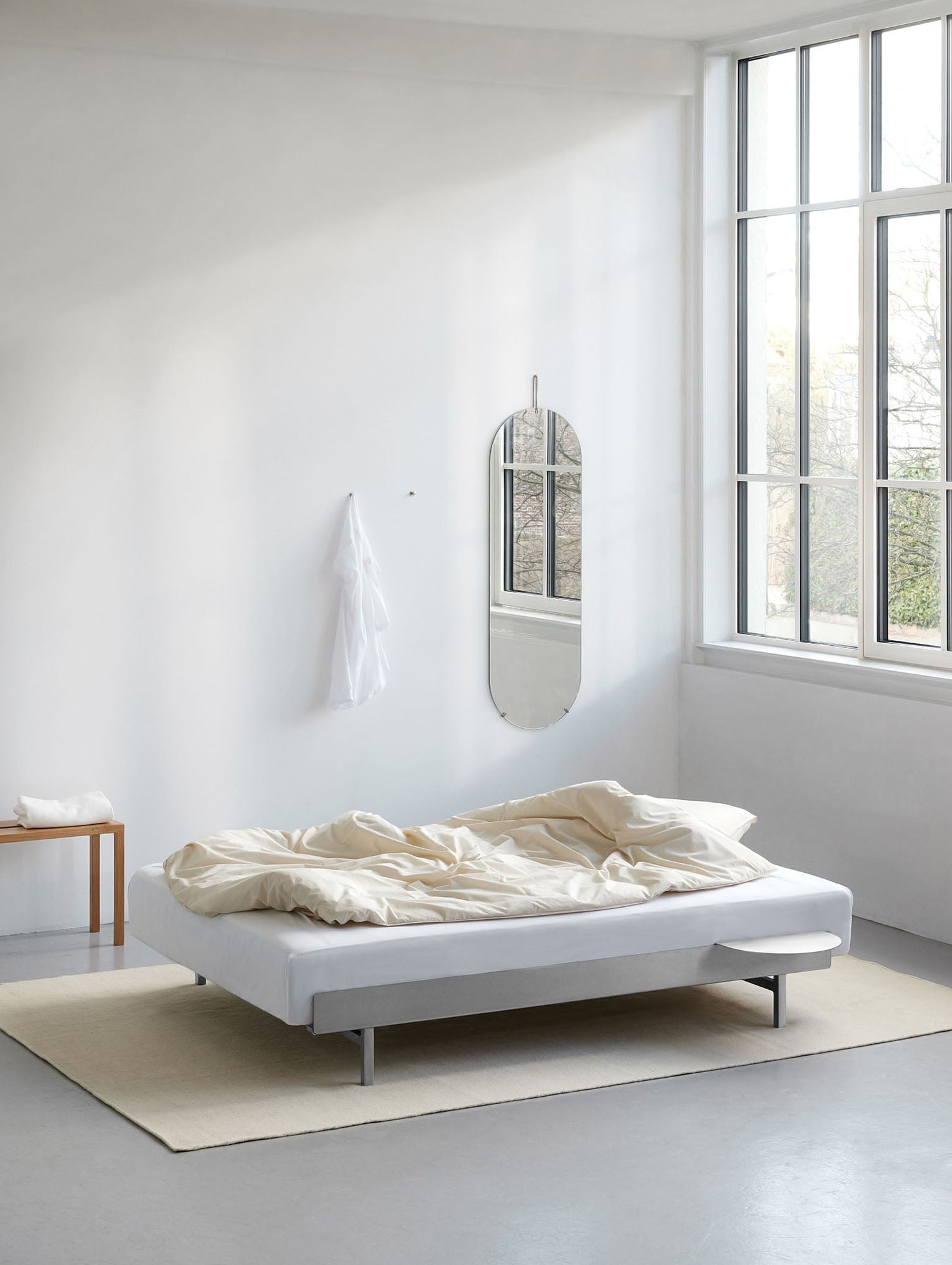 Bed 90 cm (Low) - Stainless Steel by Moebe