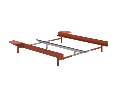 Moebe Expandable Bed - 90 to 180 cm / Terracotta / 2 Side Tables