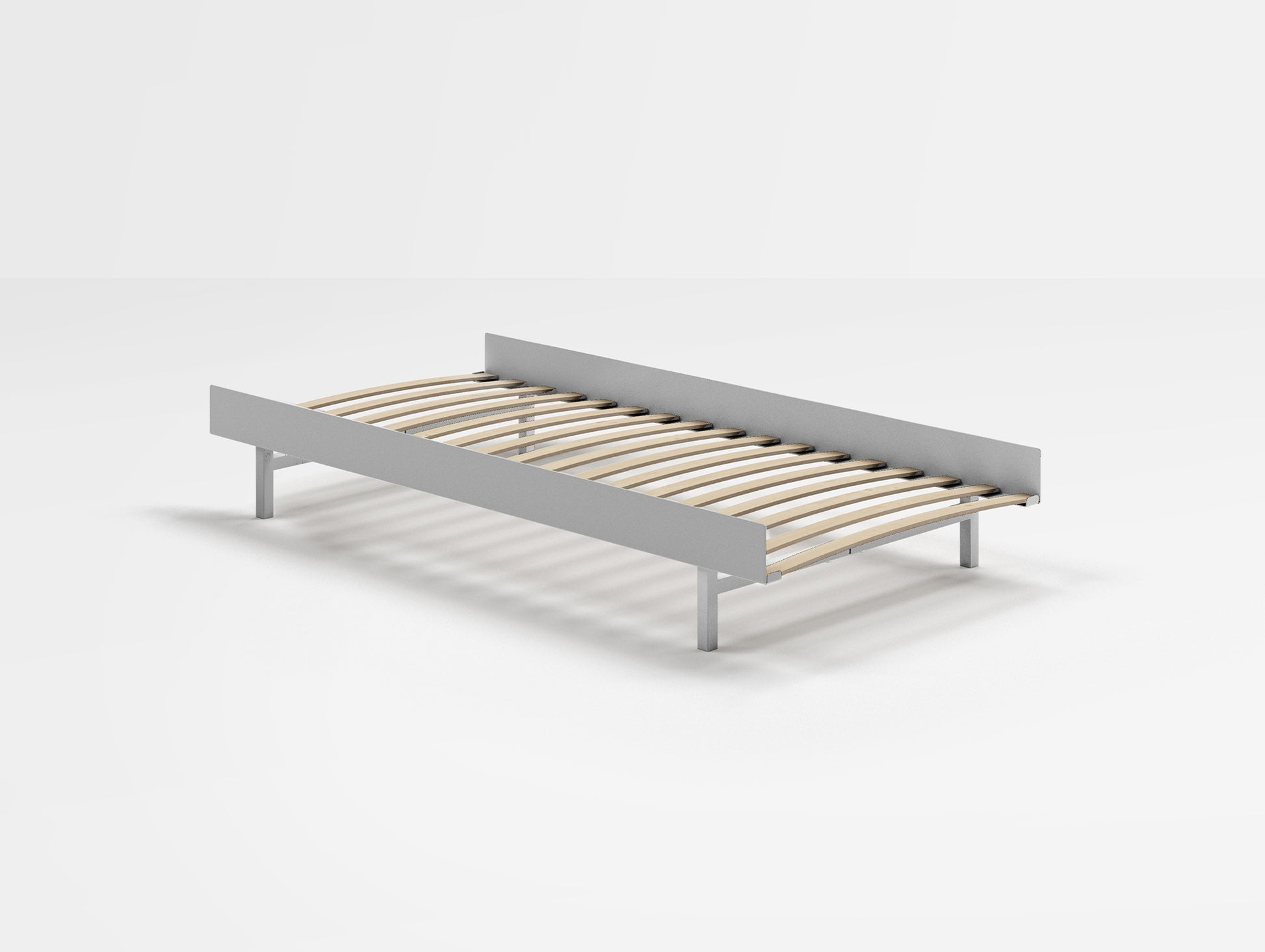 Bed 90 cm (Low) - Stainless Steel by Moebe - Bed Frame / 90 Wide cm Slats