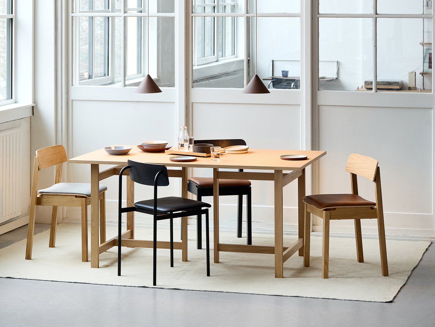 Rectangular Dining Table (Linoleum Tabletop) by Moebe