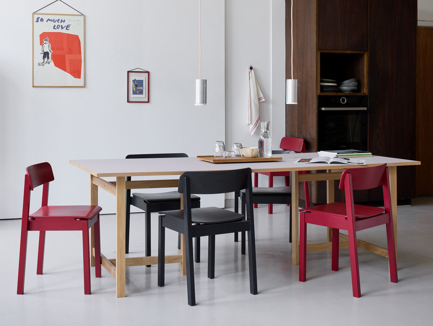 Rectangular Dining Table (Linoleum Tabletop) by Moebe