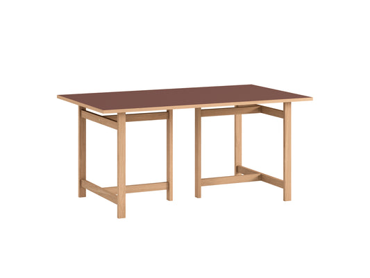 Rectangular Dining Table (Linoleum Tabletop) by Moebe - Length: 160 cm / Burgundy
