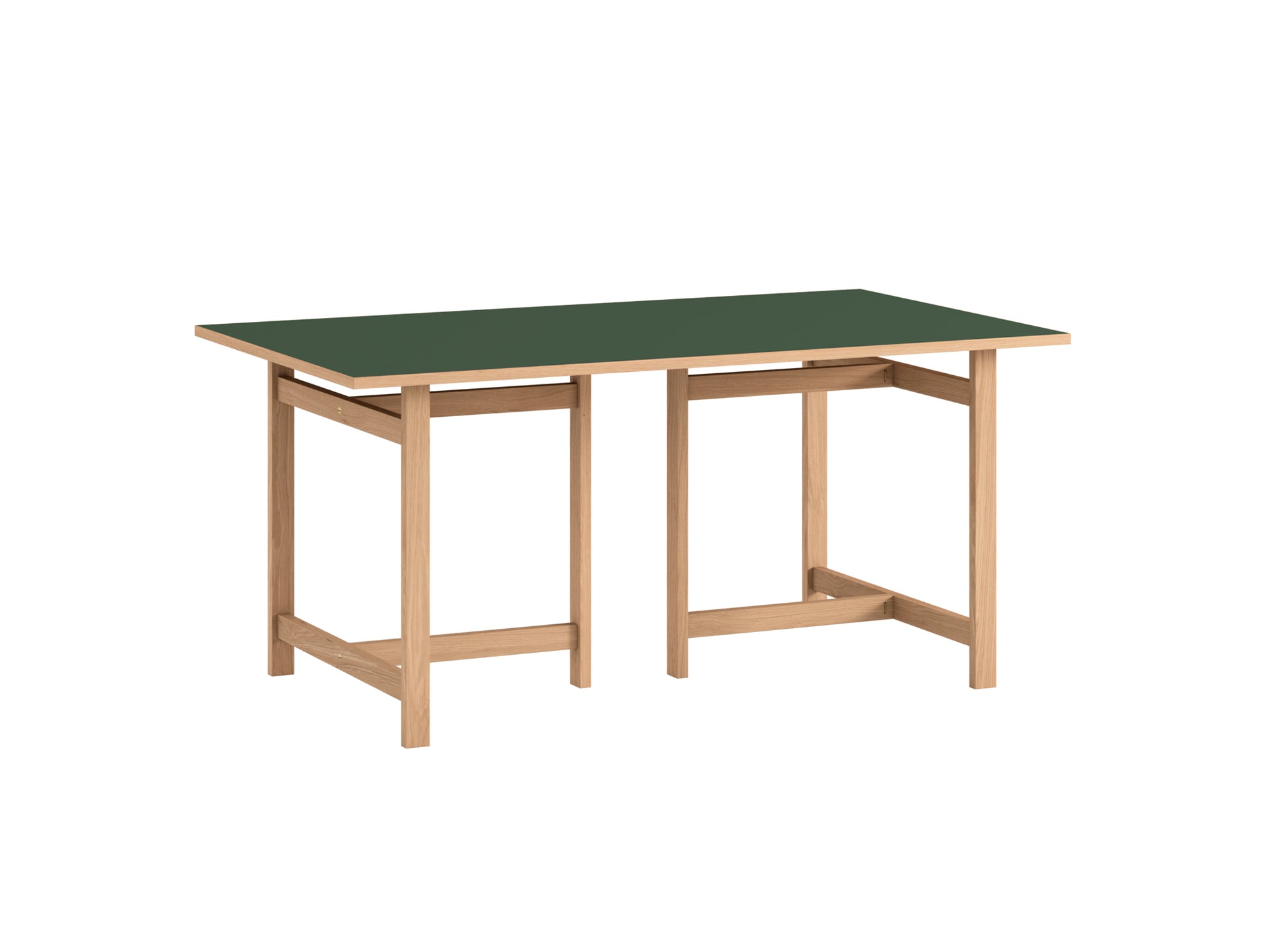 Rectangular Dining Table (Linoleum Tabletop) by Moebe - Length: 160 cm / Forest Green