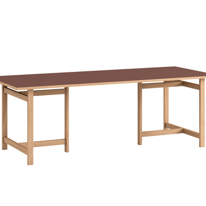 Rectangular Dining Table (Linoleum Tabletop) by Moebe - Length: 220 cm / Burgundy