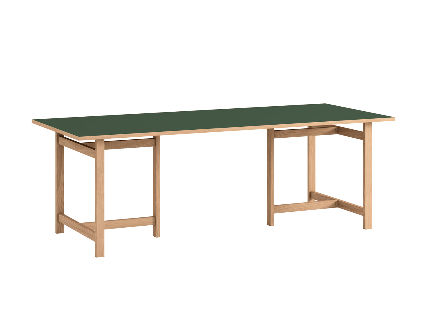Rectangular Dining Table (Linoleum Tabletop) by Moebe - Length: 220 cm / Forest Green